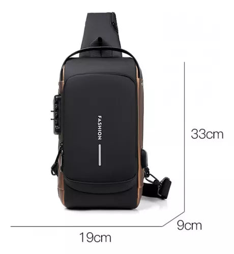 Mochila bandolera antirrobo USB