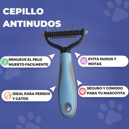 Cepillo antinudos para mascotas